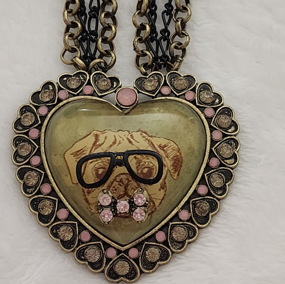 Betsey Johnson Pug Necklace Excellent Condition